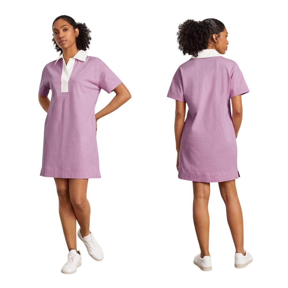 Everlane The Organic Cotton Polo Dress in Lilac size XXS NWT